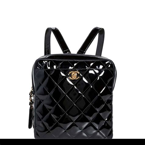 chanel patent leather purse|chanel patent leather backpack.